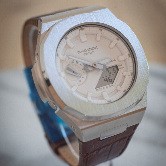 (Brand New) Casio GA-2100 Customized in Nautilus Silver with White Dial - Picture 12 of 16